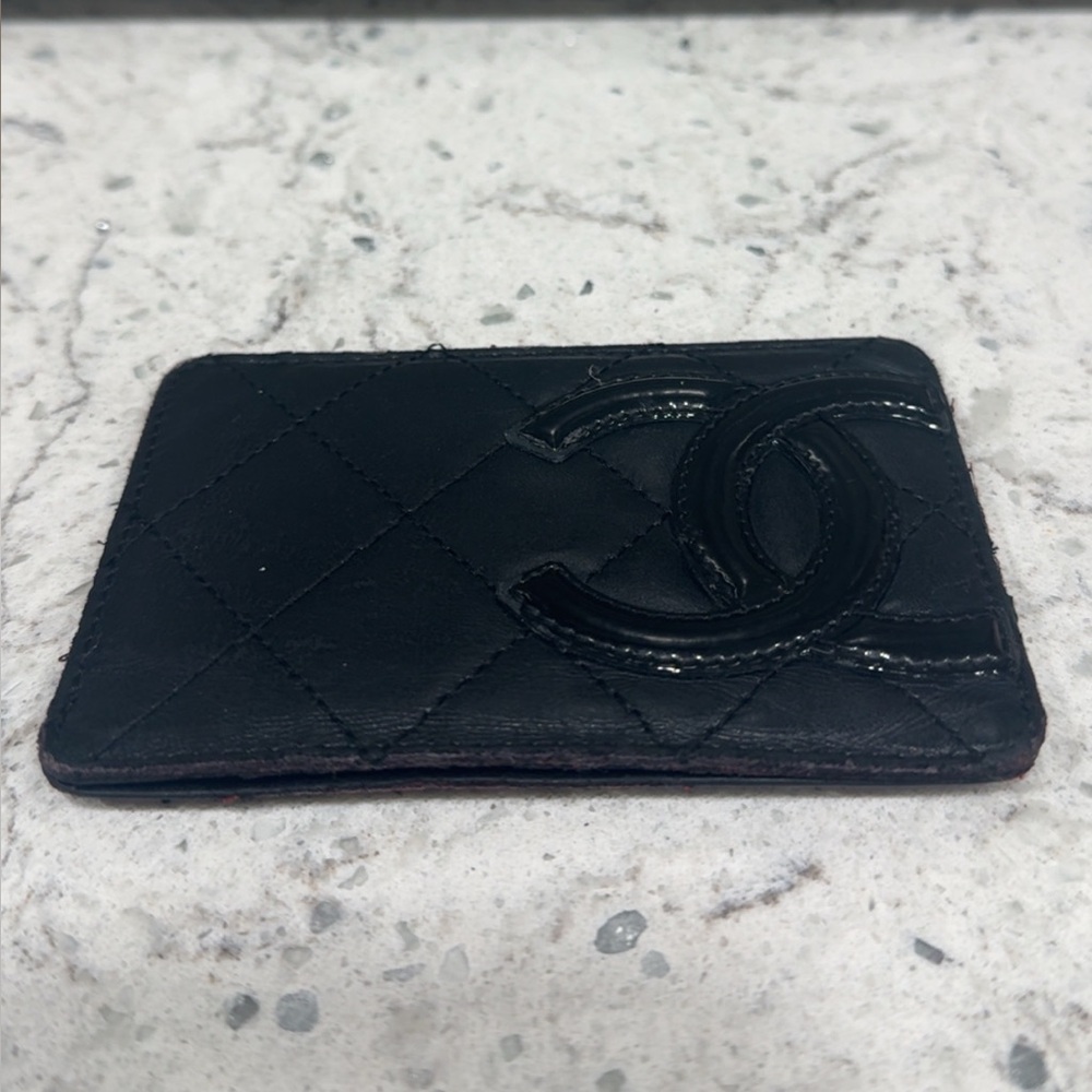 CHANEL Black Quilted Cambon Ligne Card Holder Case Black Slim Wallet  AUTHENTIC - Picture 10 of 12